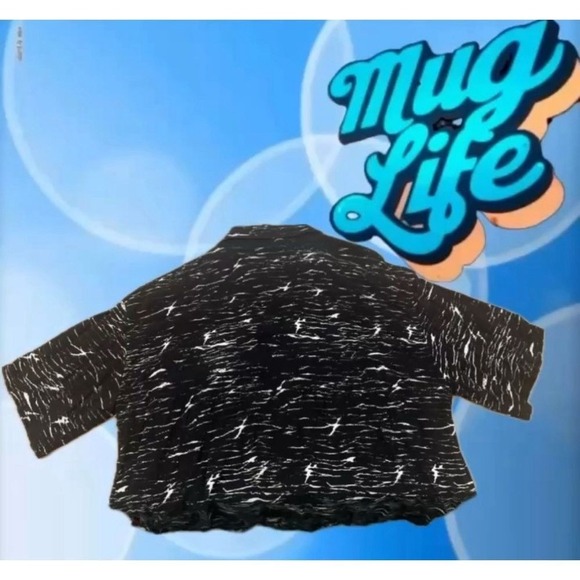 Quiksilver x Stranger Things Men's  L Button Up Veinscose Shirt Black White Wave - Picture 6 of 9